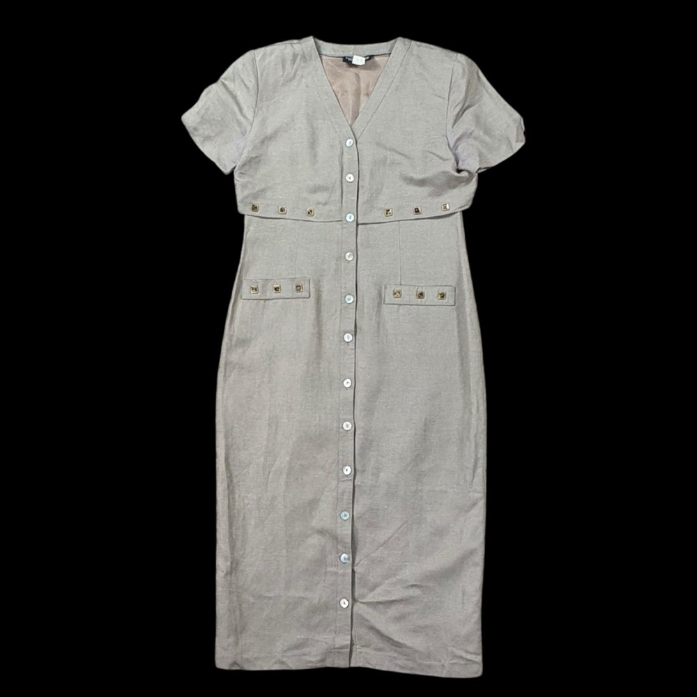 VINTAGE Positive Influence linen blend dress 8